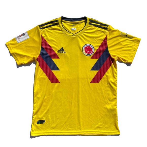 adidas Other - Adidas Columbia 2018 Russia Fifa World Cup Jersey M Yellow Short Sleeve Soccer